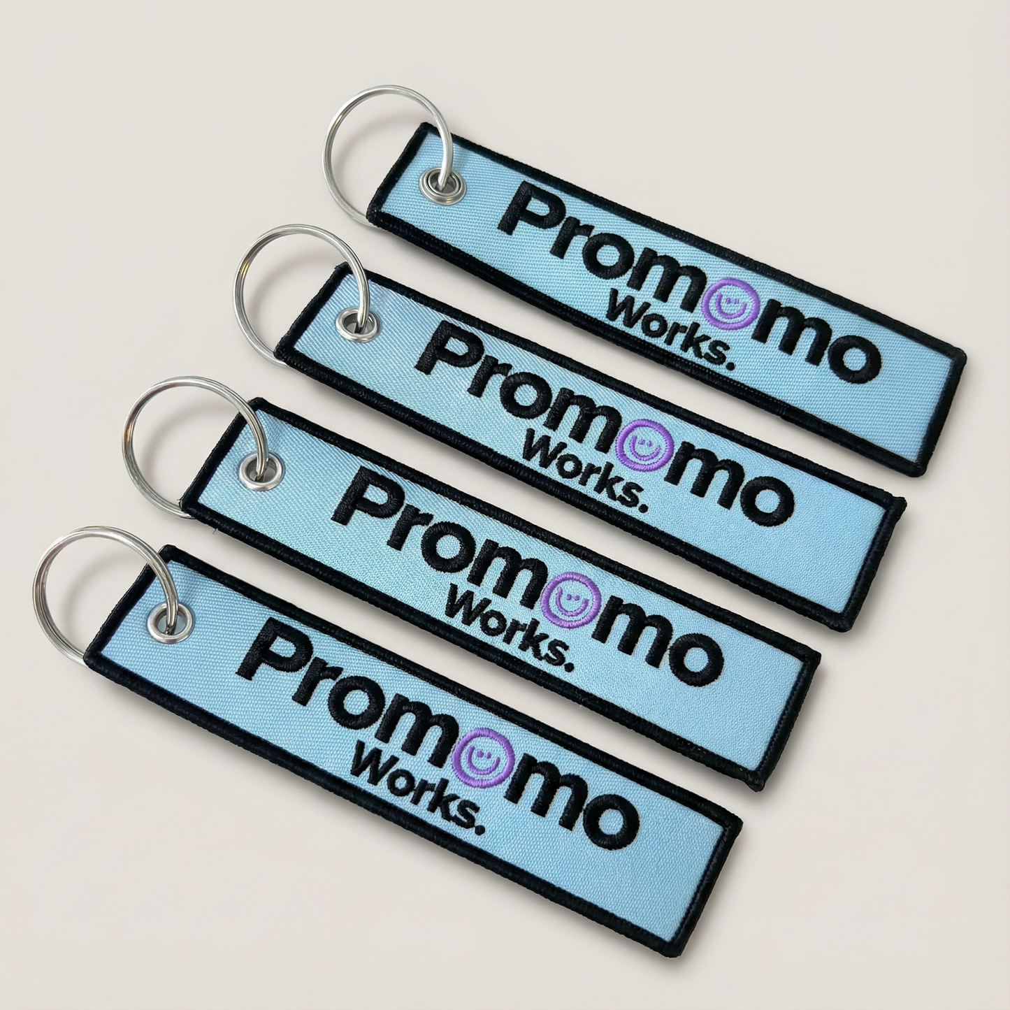 Embroidered Fabric Logo Keychain