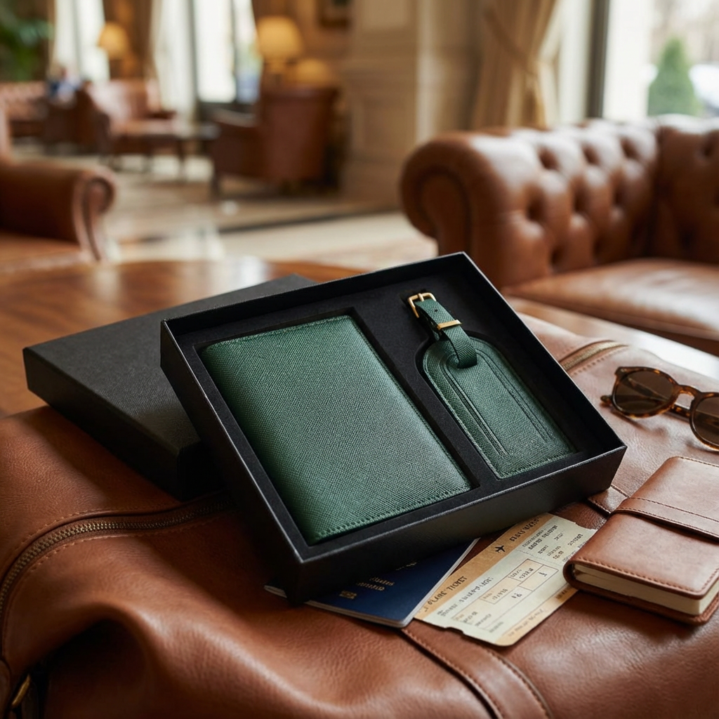 Travel Leather Gift Set
