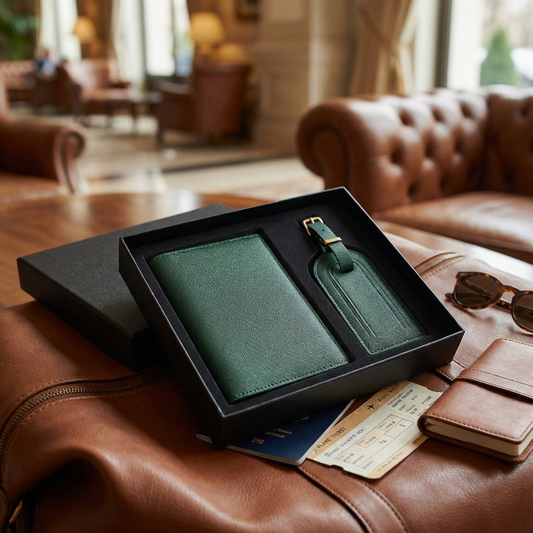 Travel Leather Gift Set