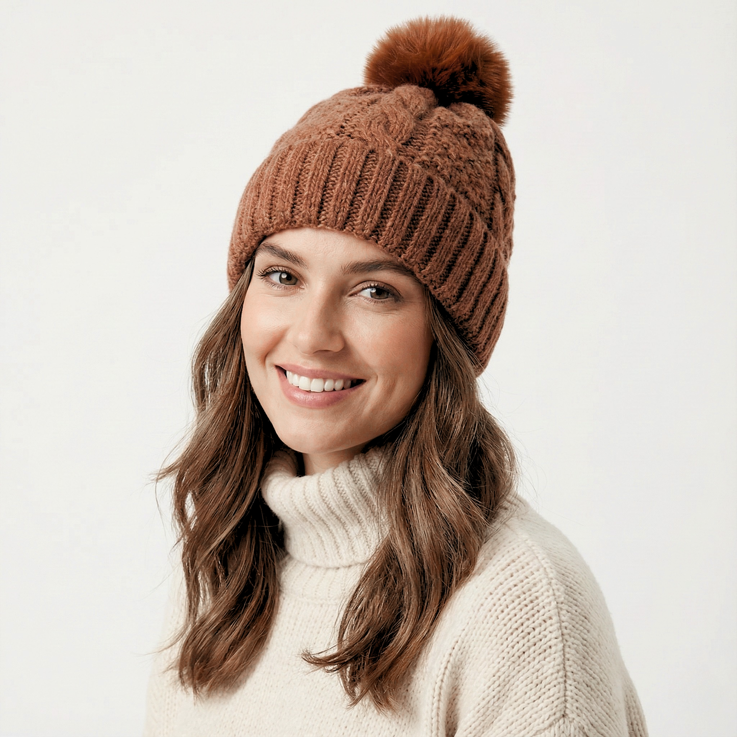 WarmWeave Pom Beanie