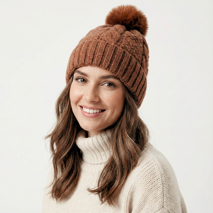 WarmWeave Pom Beanie